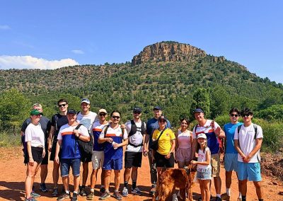 Team hiking the hills of Valencian Community.